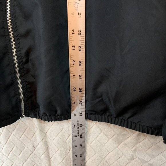 Forever 21 Womens 2X Jacket Black Gold Metallic Hooded Lightweight - Picture 8 of 15